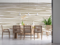 Hand-drawn style Sand Stripe Flow Wall Mural for dining room with organic stripes
