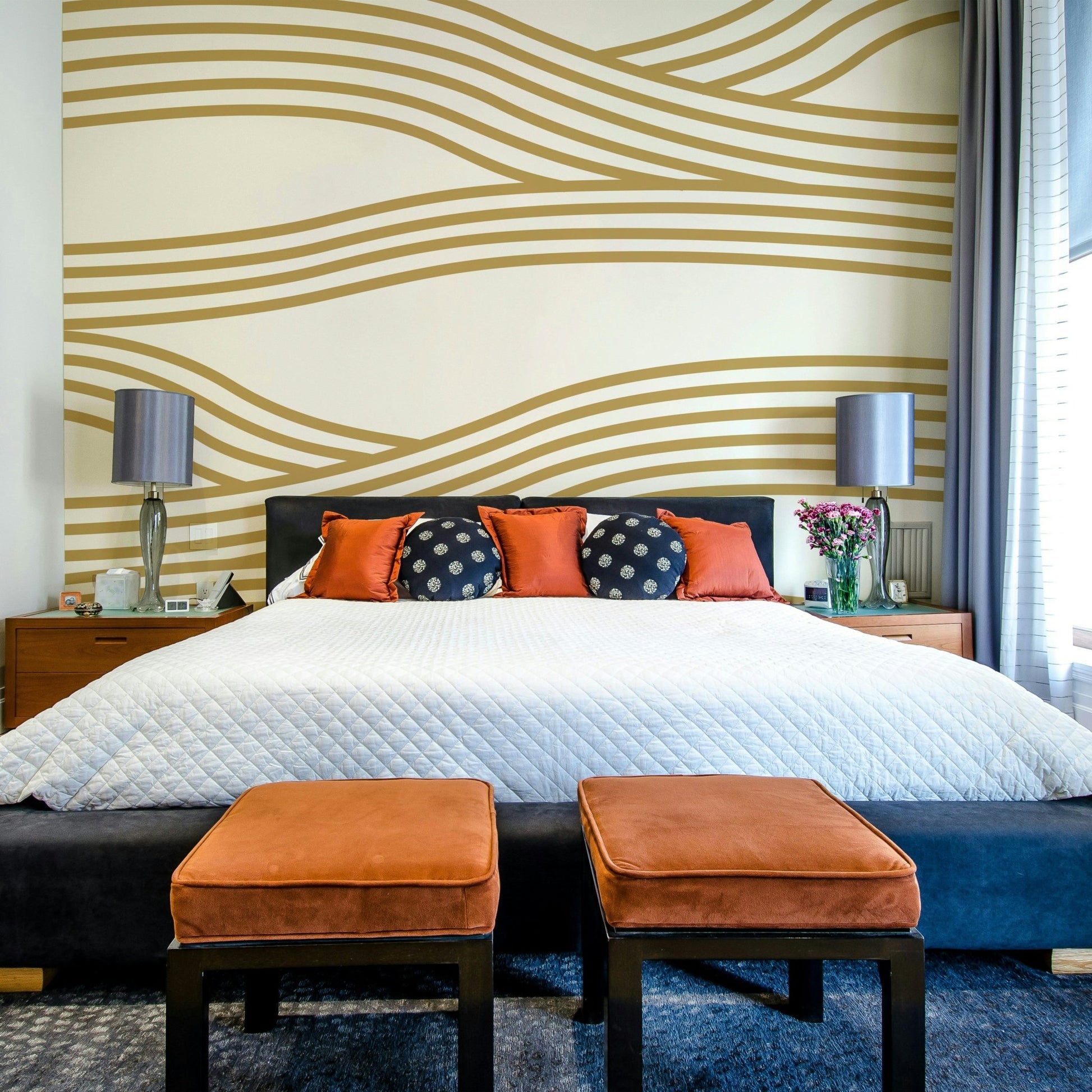 Elegant sand texture wall mural adding subtle earth tones.

