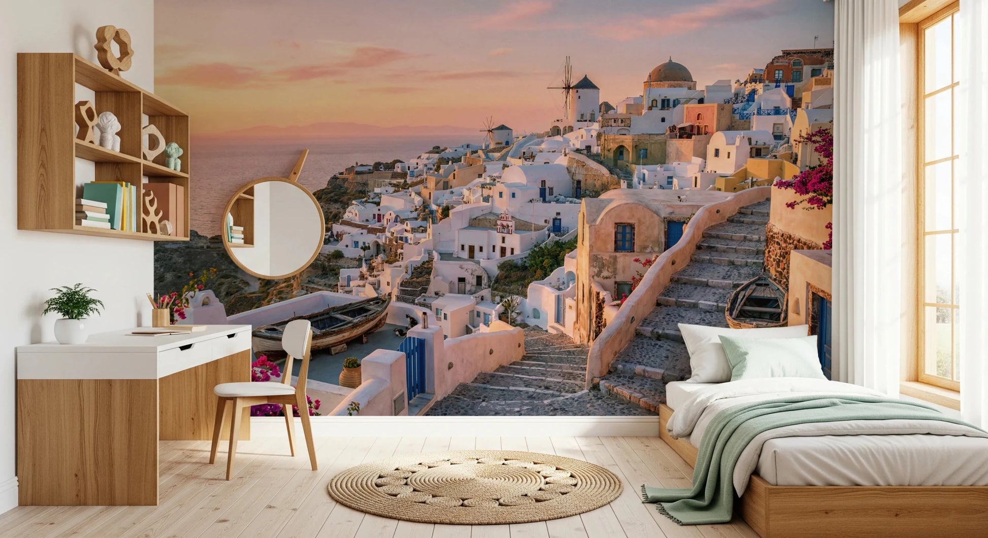 Santorini Sunset Wall Mural