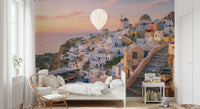 Santorini Sunset Wall Mural
