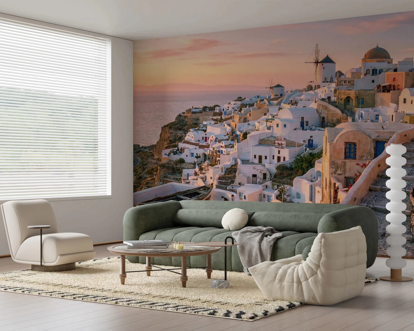 Santorini Sunset Wall Mural