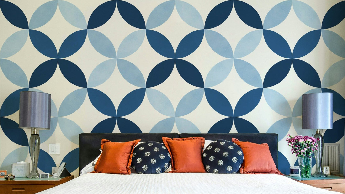 The colors are deep, rich sapphire blue tones.

