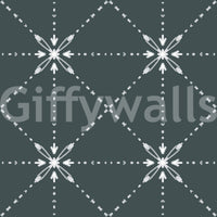 Sashiko Hana - Goshi - Latticed Flower Stitch On Outer Space Wallpaper⁠