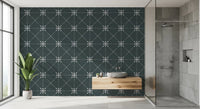 Sashiko Hana - Goshi - Latticed Flower Stitch On Outer Space Wallpaper⁠