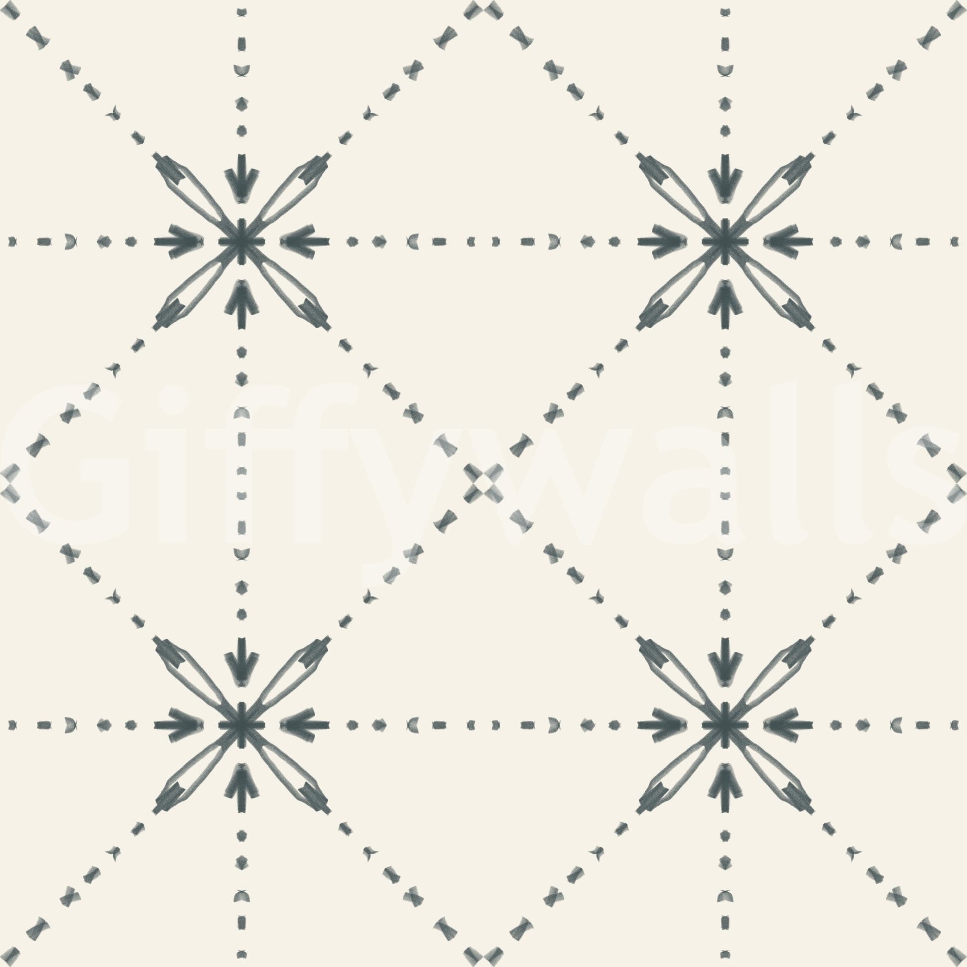 Sashiko Hana - Goshi - Latticed Flower Stitch Outer Space Wallpaper⁠