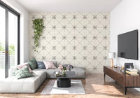 Sashiko Hana - Goshi - Latticed Flower Stitch Silhouette Wallpaper⁠