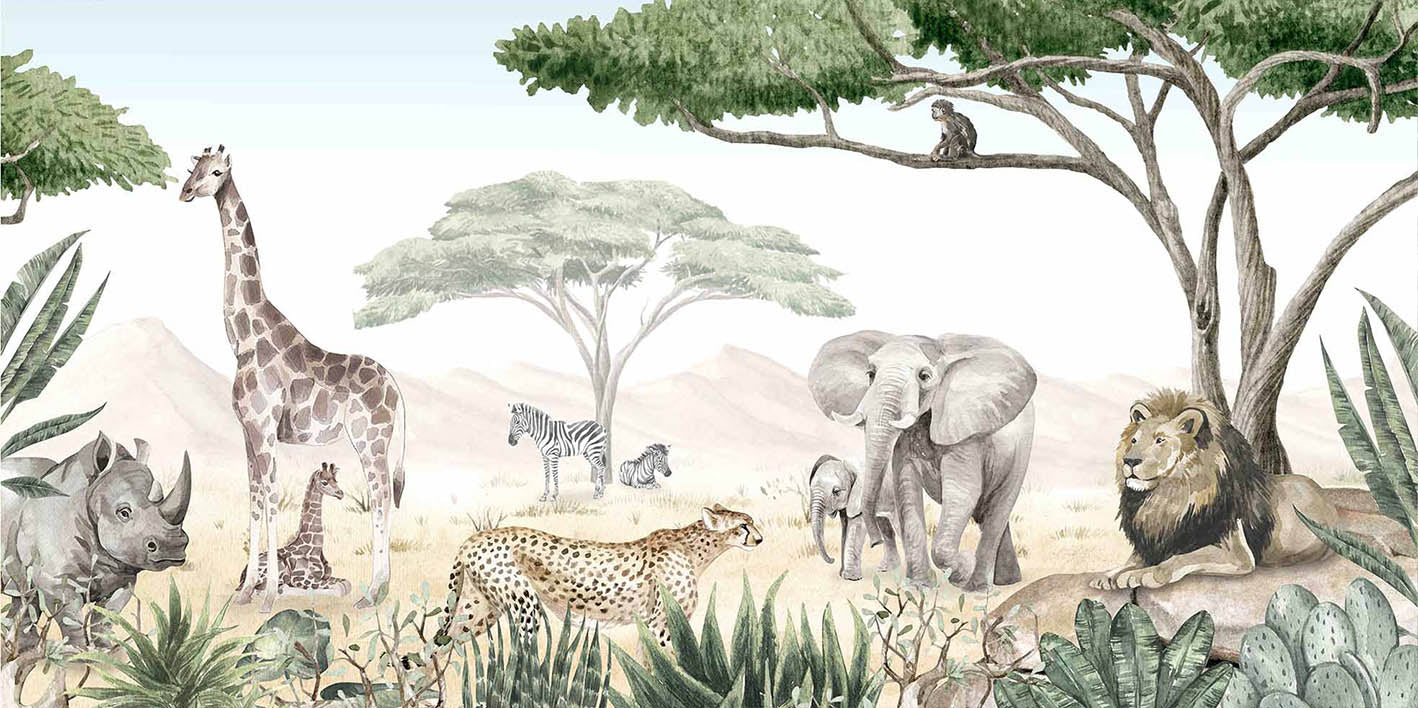 Savannah Jive Mural peel and stick Wallpaper