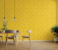 The image shows a peaceful, vintage-style pattern with scalloped shapes.

