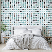 Blue dot pattern wallpaper with a calm, natural feel.


