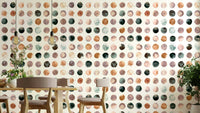 Watercolor Minimal Scandi Dots Wallpaper in terracotta orange.

