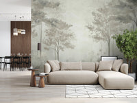 Scandinavian forest – Dusty Green Wall Mural
