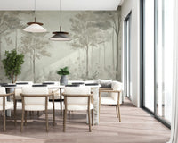 Scandinavian forest – Dusty Green Wall Mural