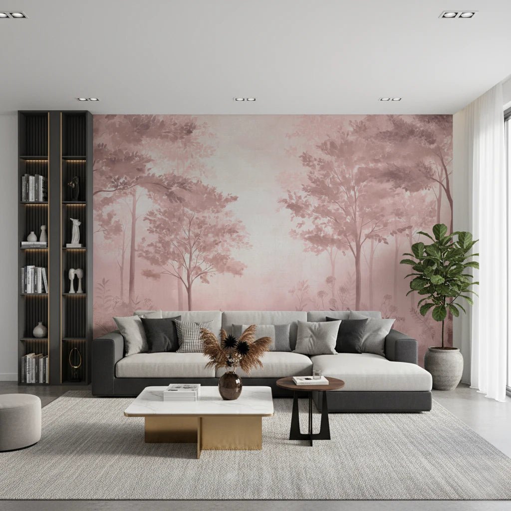 Scandinavian forest – Dusty Rose Wall Mural
