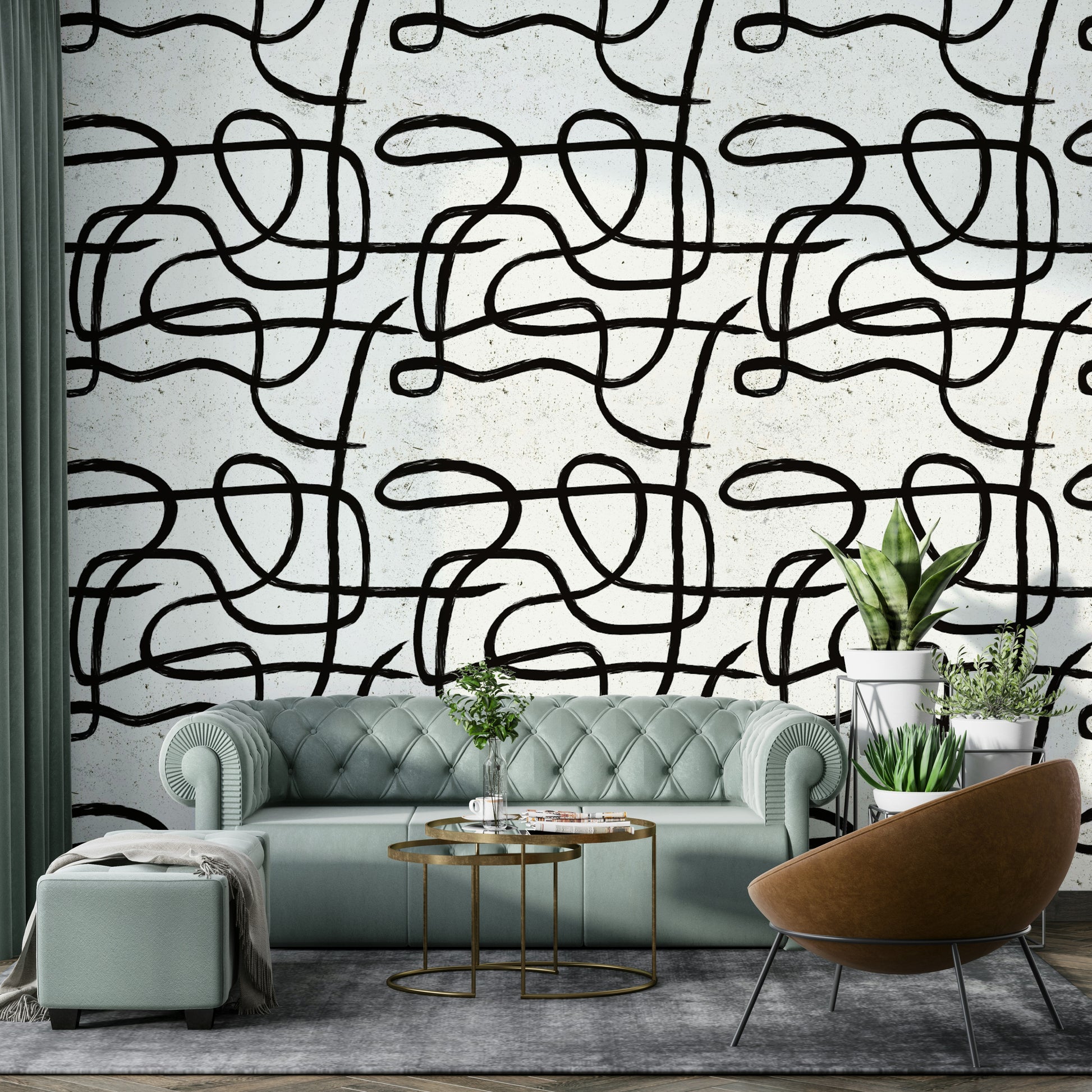 Hand-drawn minimal design in a quiet, balanced layout.

