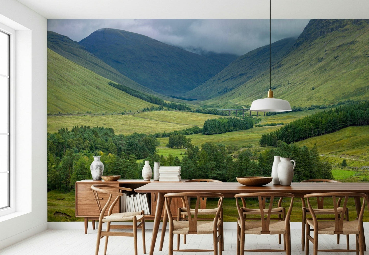 Photographic wall art Scottish Highlands Vista bridge distant