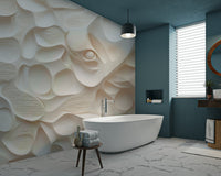 The sculpted surface is the central focus of the image.

