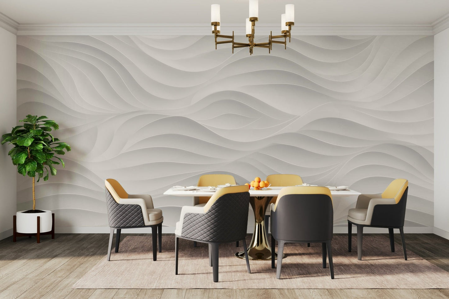 The design features soft, flowing shapes that give a sense of texture.

