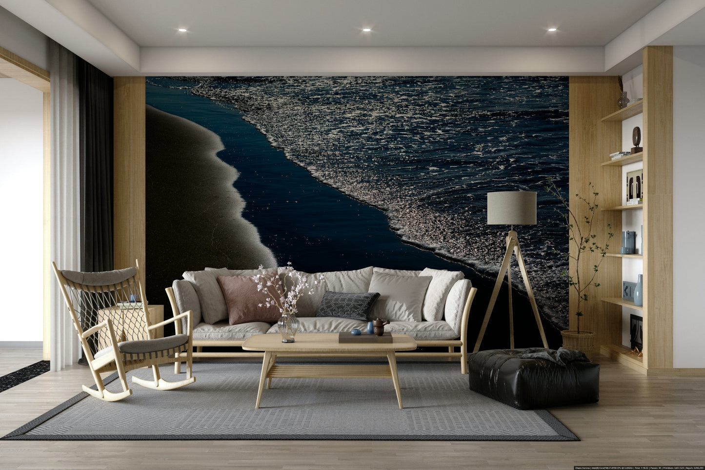 A classic ocean wallpaper for walls with a coastal theme.

