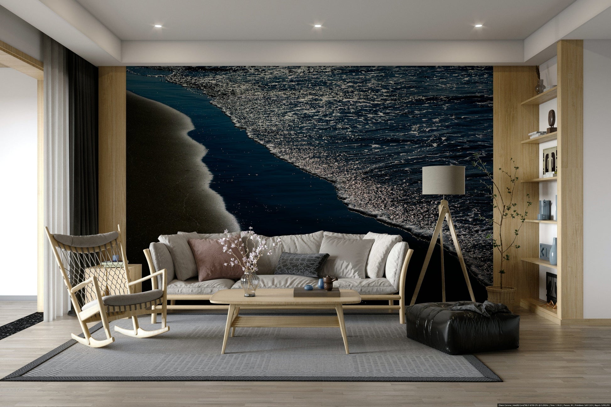 A classic ocean wallpaper for walls with a coastal theme.

