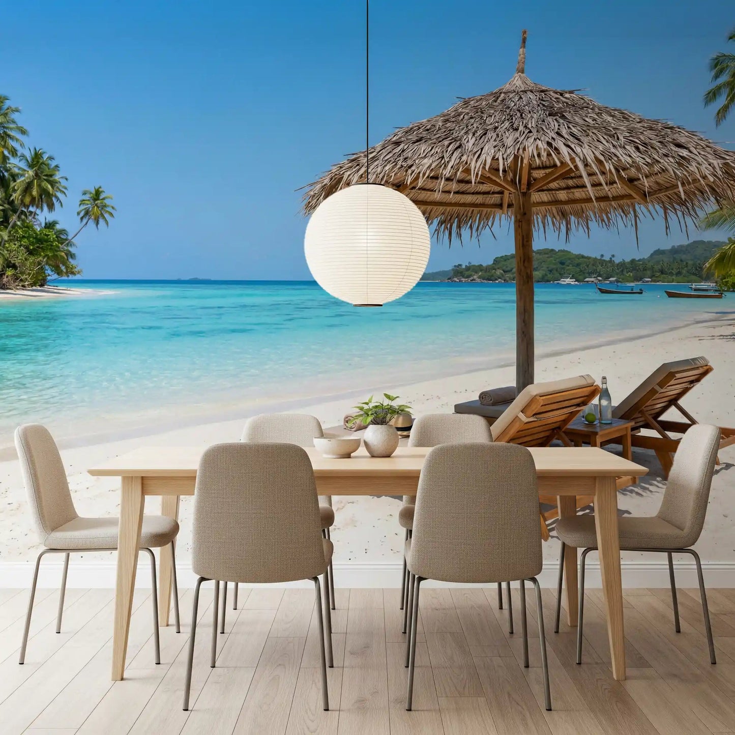 dining area serene seaside calm wallpaper with soft waves 
