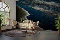 A tranquil ocean scene wall mural for nautical decor.


