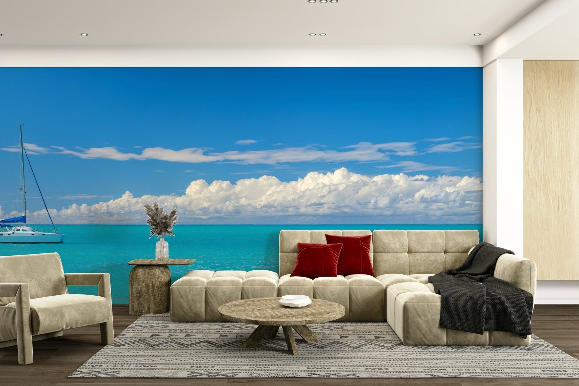 Wallpaper featuring clear water and soft horizon view.

