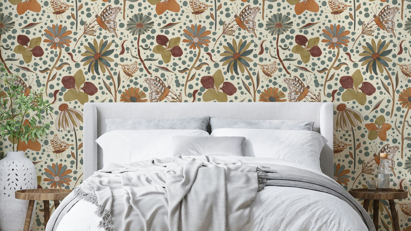 Peaceful wallpaper featuring fall butterflies

