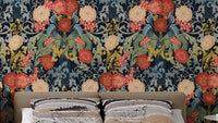 Baroque Rose Mosaic wallpaper with intricate floral patterns.
