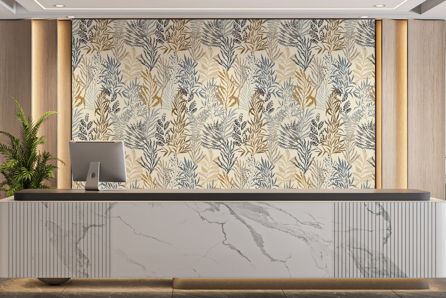 Artistic Wild Botanical Wallpaper Design

