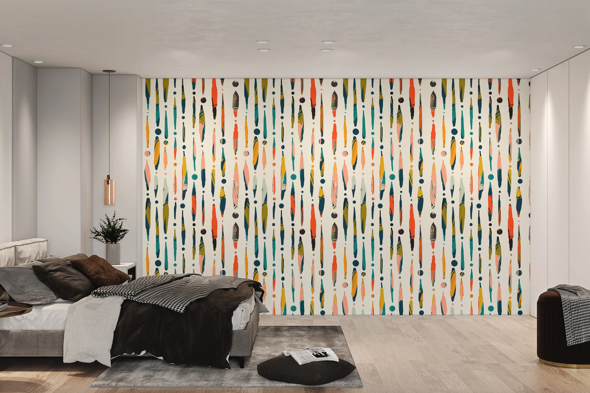 Dynamic Brushstroke Pattern Wallpaper Mural
