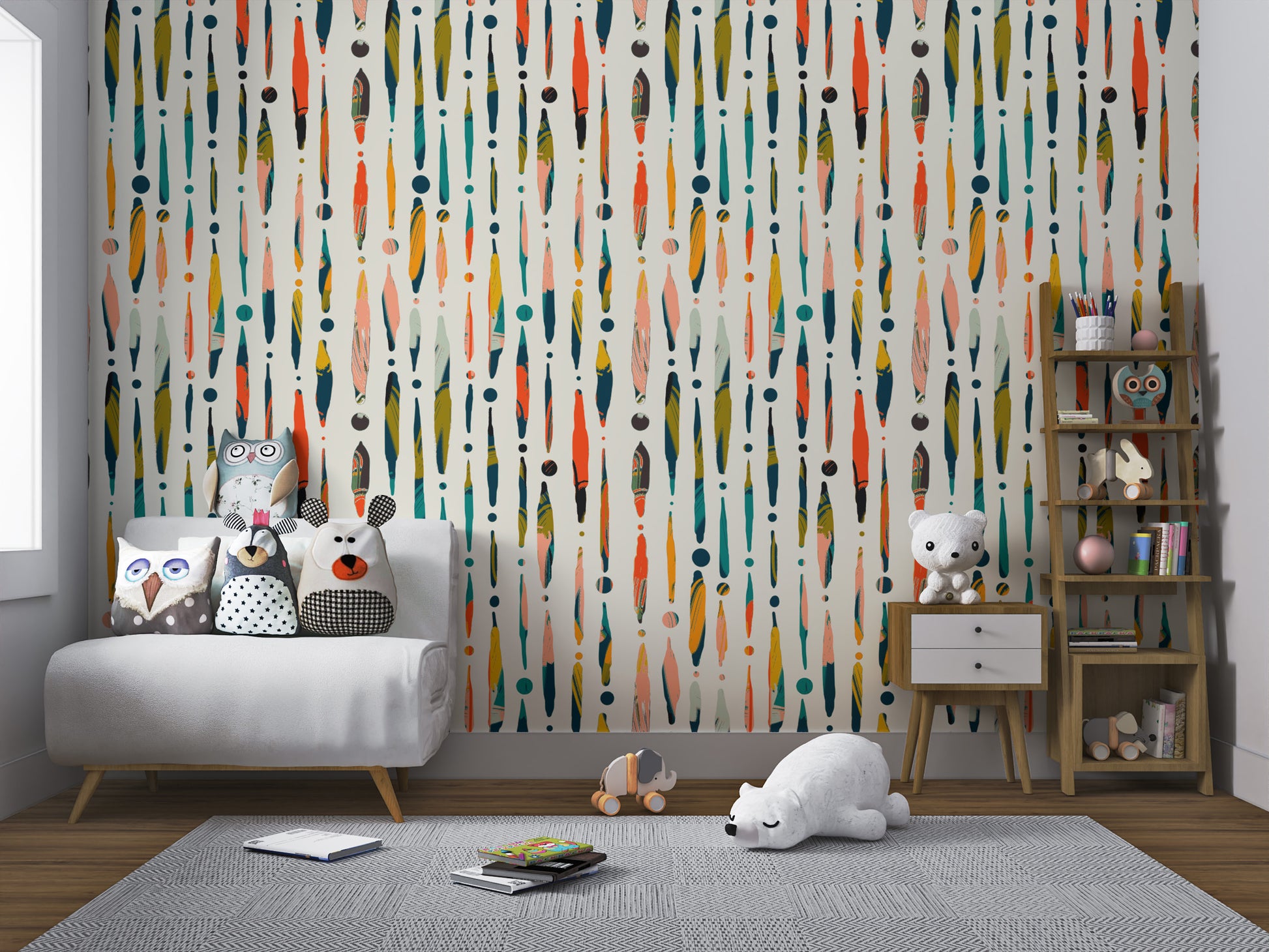 Creative Brushstroke Symphony Pattern Wallpaper
