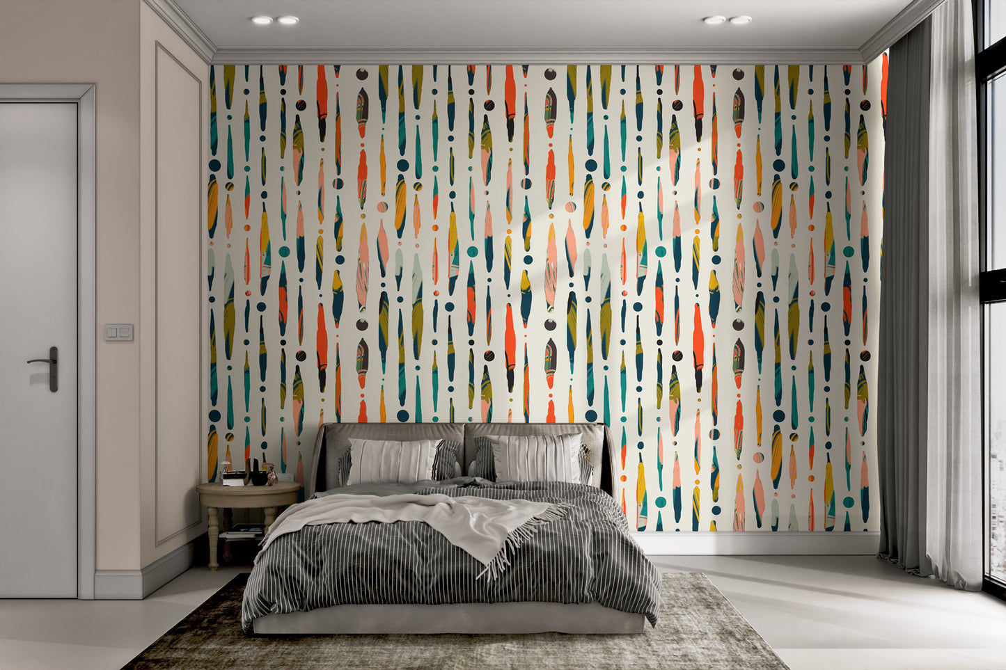 Sophisticated Vibrant Brushstroke Wallpaper Pattern
