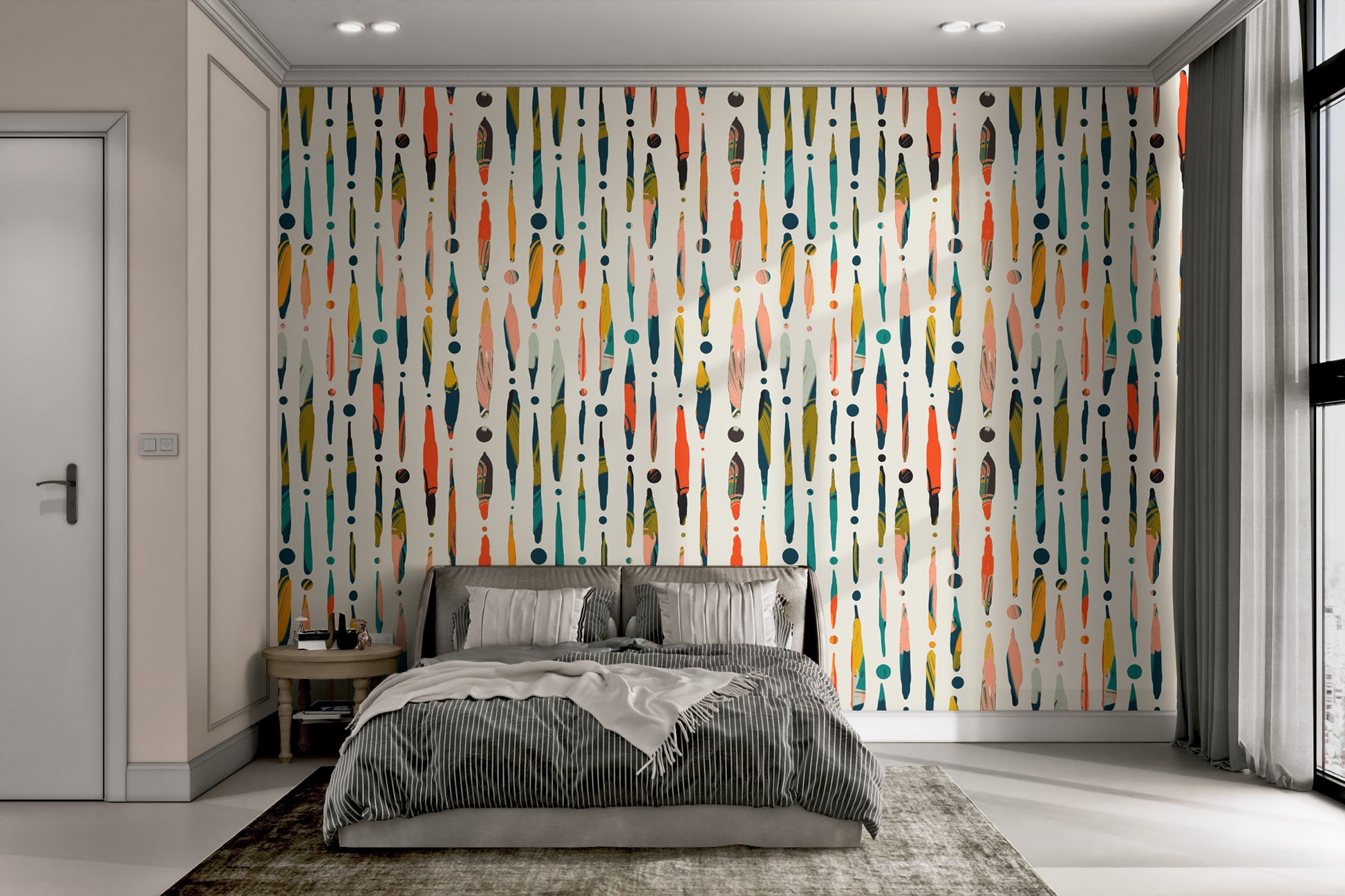 Sophisticated Vibrant Brushstroke Wallpaper Pattern
