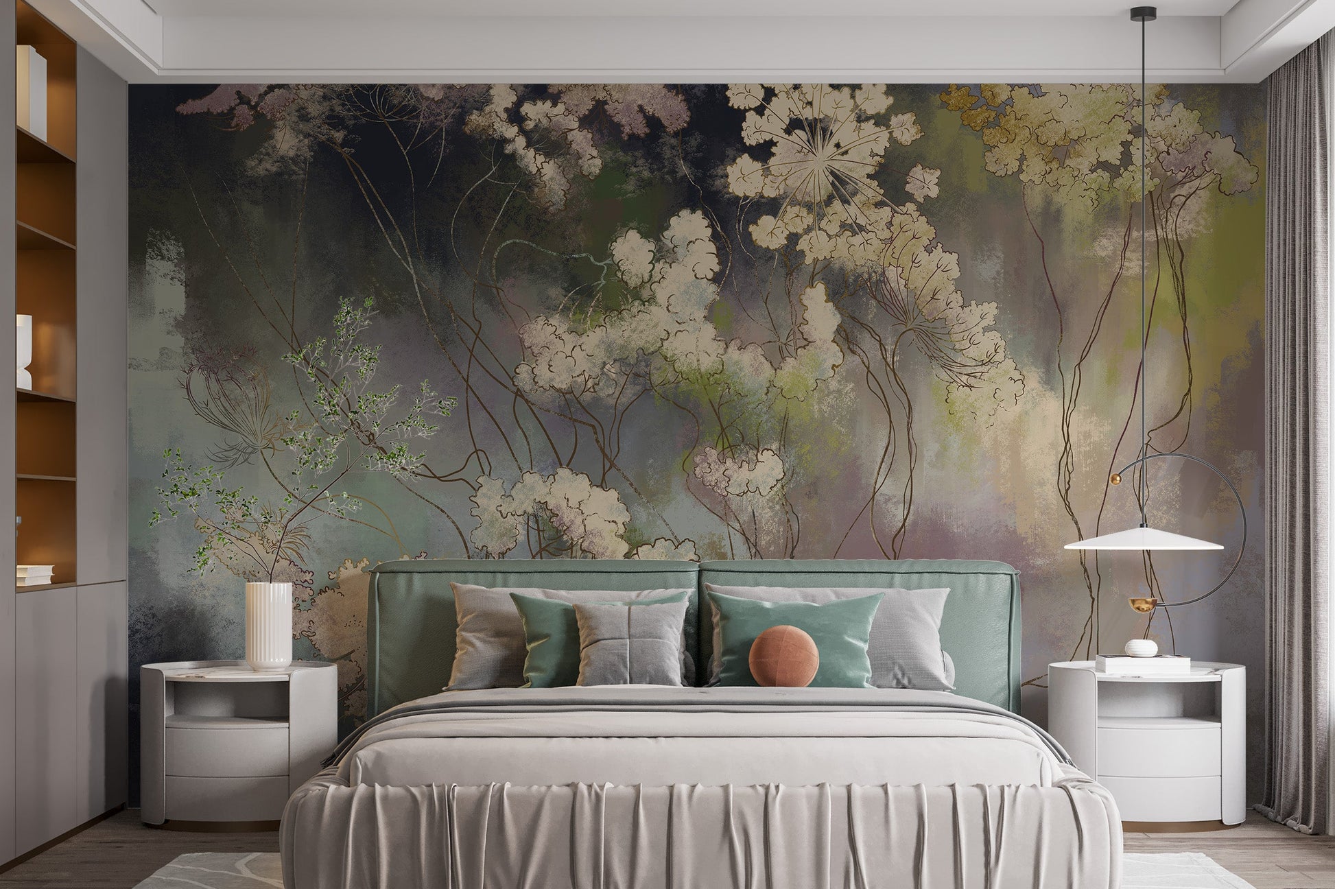 Whispering wildflowers wall mural design