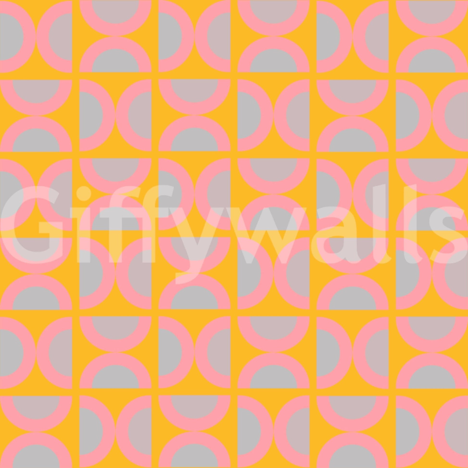 Large scale semi-circle pop motif wall mural