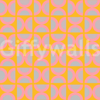 Large scale semi-circle pop motif wall mural