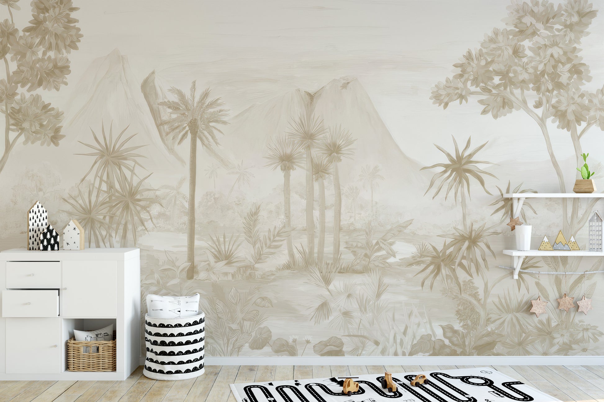 Sepia Forest Wallpaper for hallway