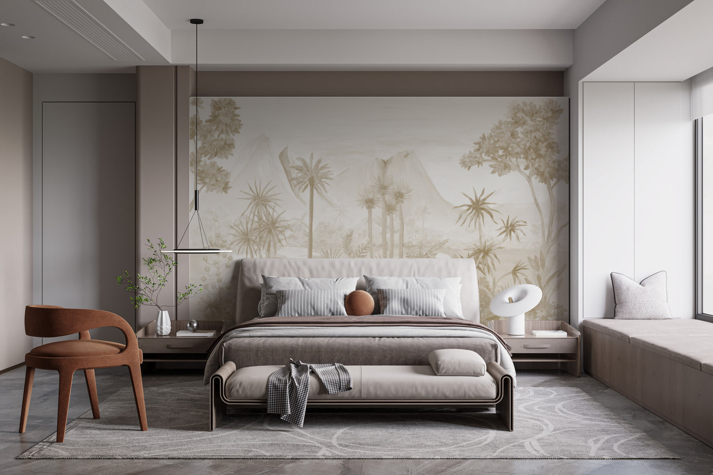 Sepia Forest Wallpaper for bedroom