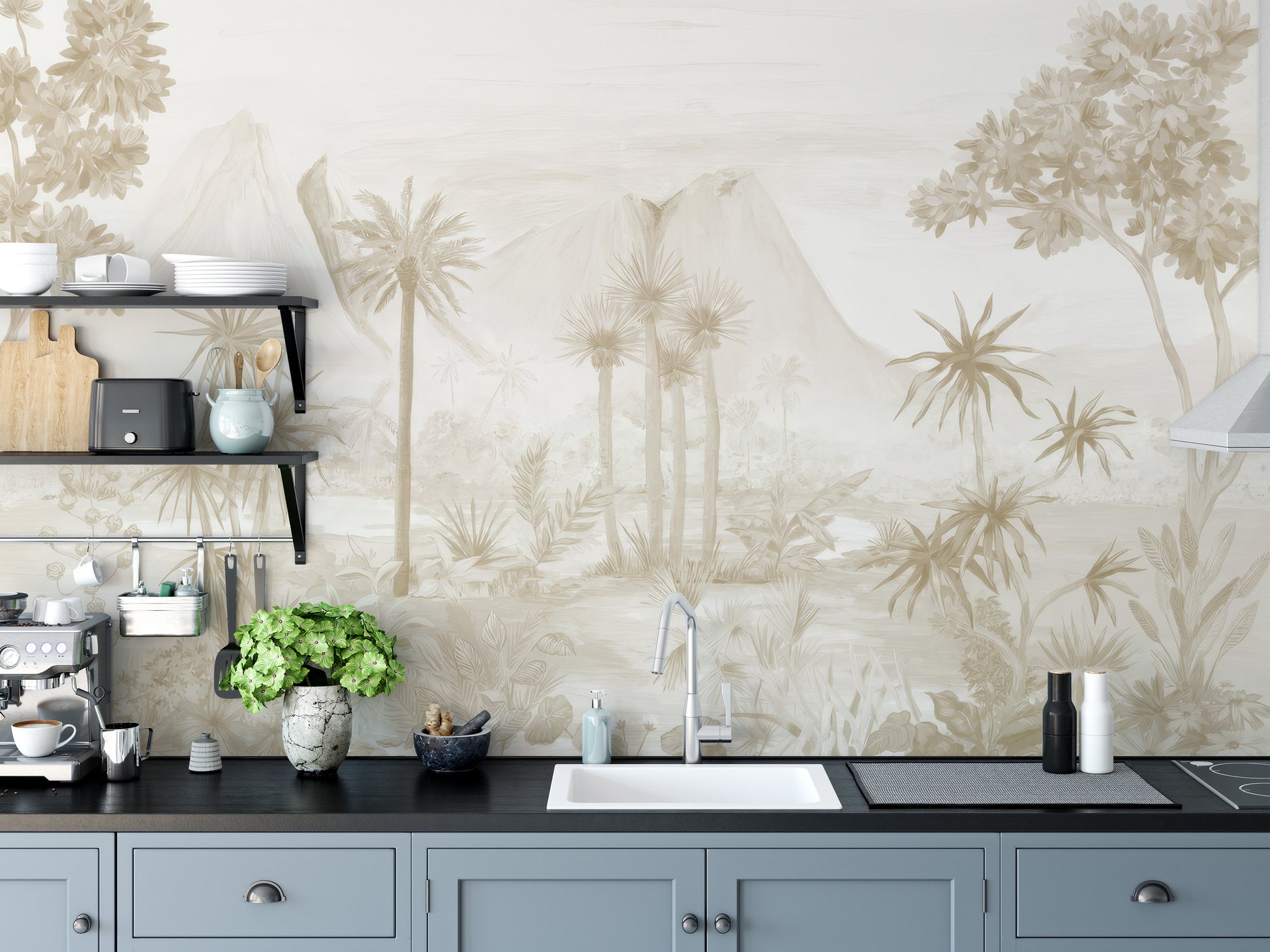 Sepia Forest Wallpaper for kitchen