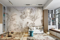 Warm toned jungle wallpaper for living rooms

