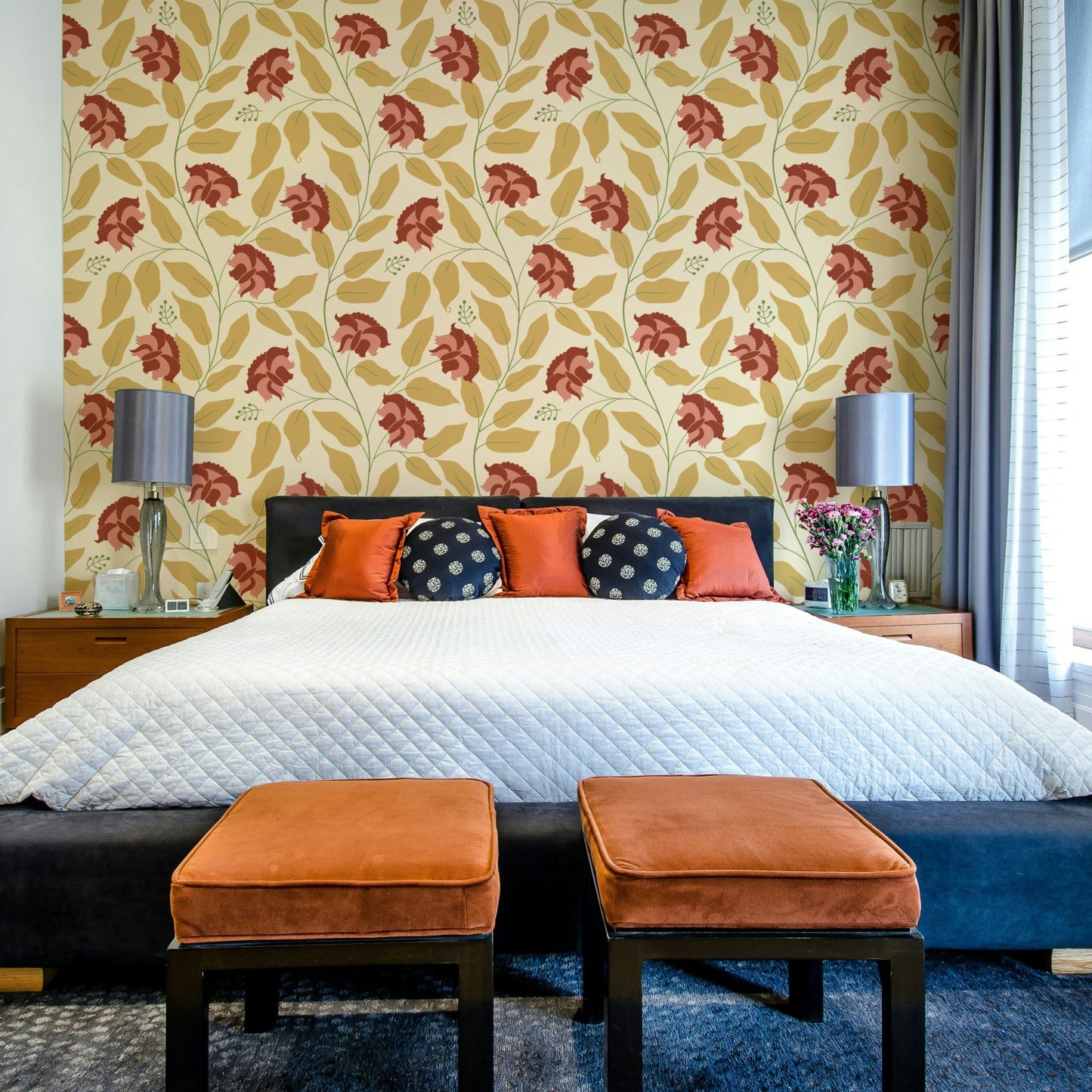 Captures the essence of a beautifully arranged, formal garden.
