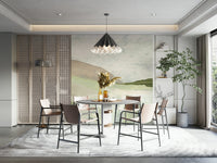 A beautiful abstract vista wallpaper mural with fluid, landscape-like forms.