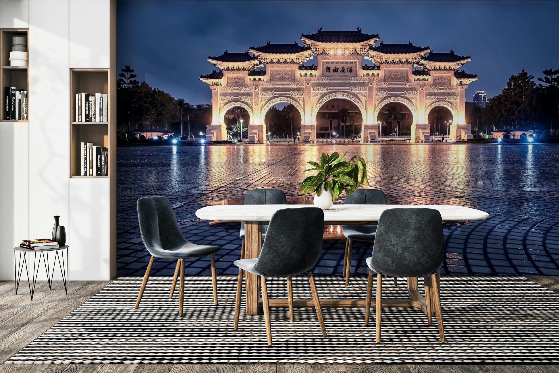 A contemplative historic city wallpaper mural for a feature wall.

