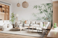 Premium bamboo wall mural with delicate tones, perfect for entryways.
