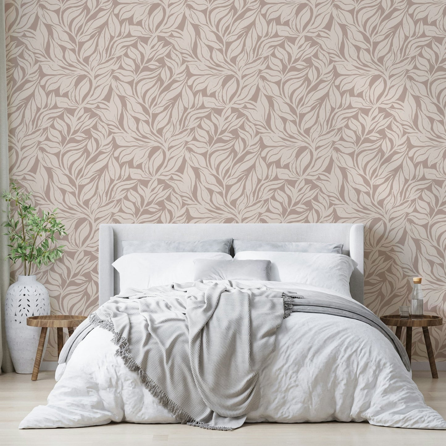 Fresh and calming botanical wallpaper for home decor

