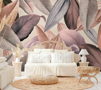 Serene botanicals wallpaper with delicate foliage

