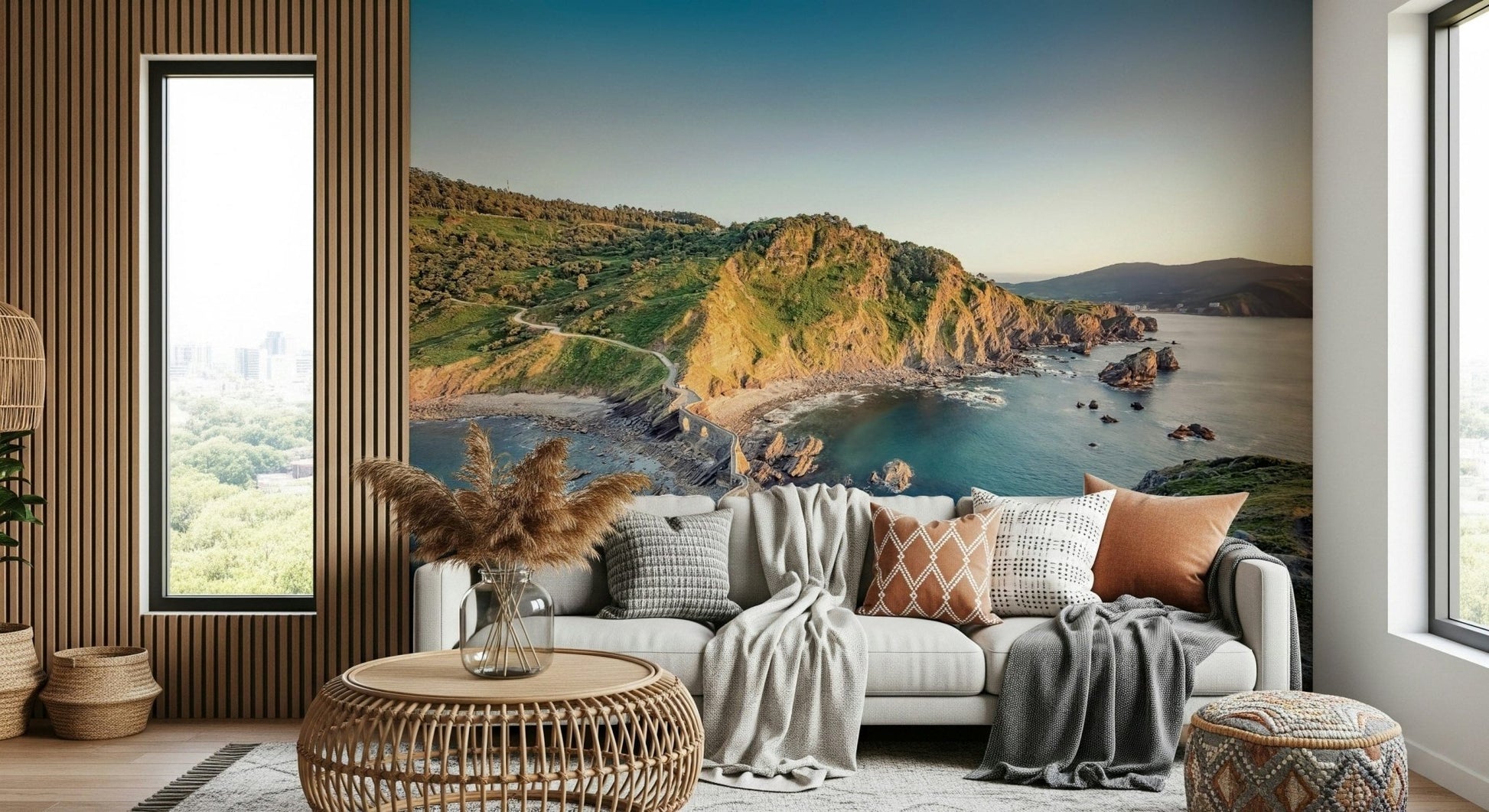 Serene Coastline Path wallpaper for walls natural beauty