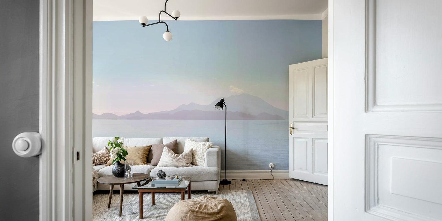 Full view of the wide panoramic mural.

