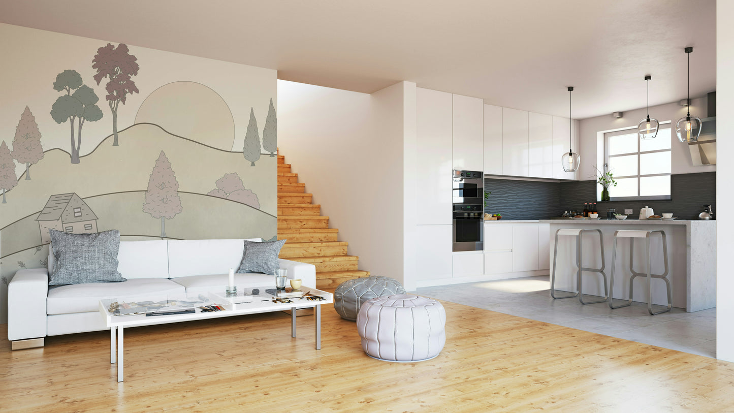 Serene Countryside Dreamscape Wallpaper