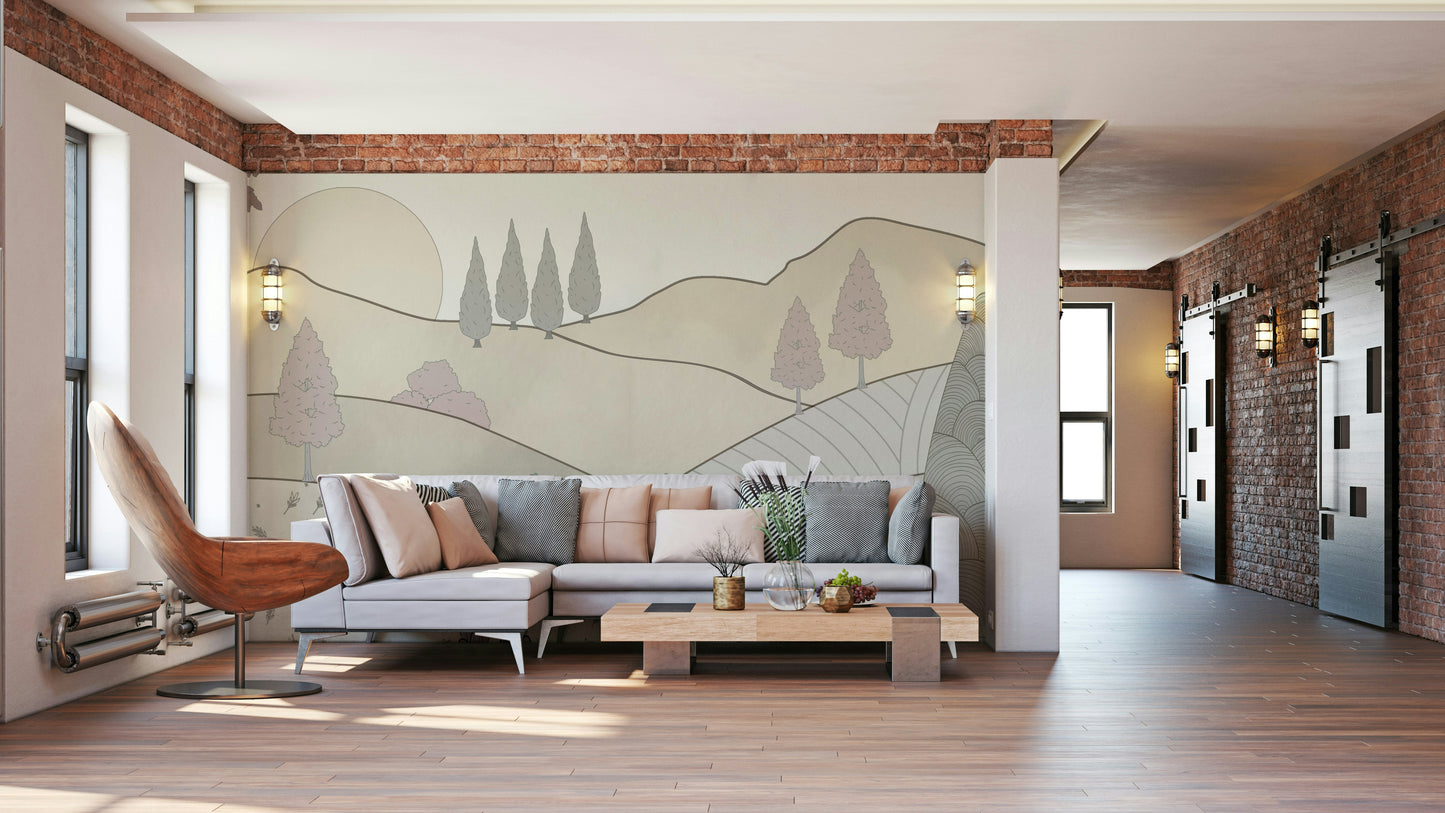 Serene Countryside Dreamscape Wallpaper